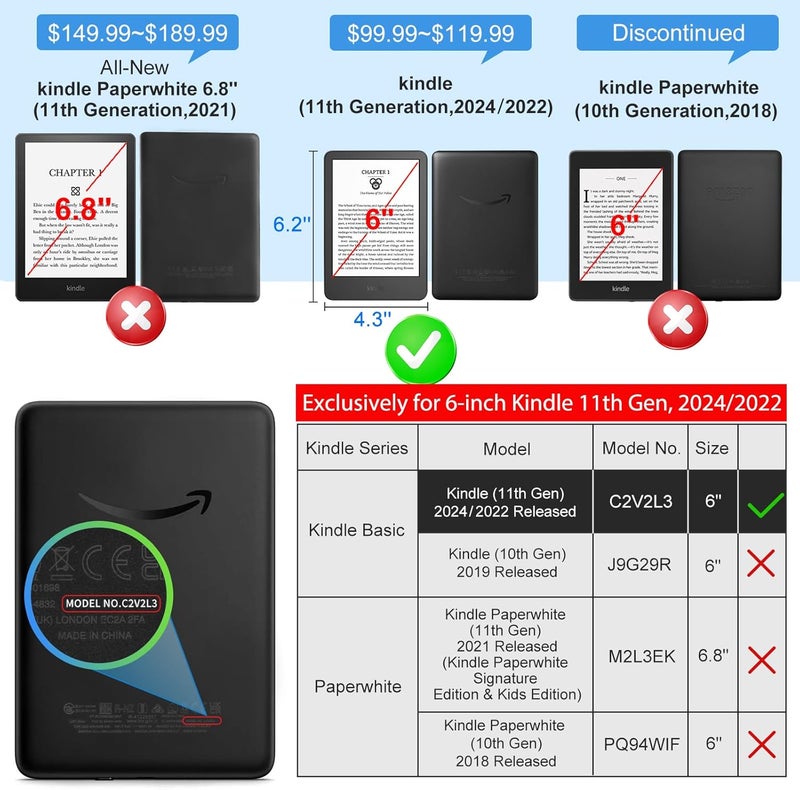 CoBak Case for 6" Tablet Cases (2024 & 2022, 11th Gen) - PU Leather Smart Cover with Auto Sleep/Wake & Hand Strap, Premium Protective Case for Tablet Case - Image 2